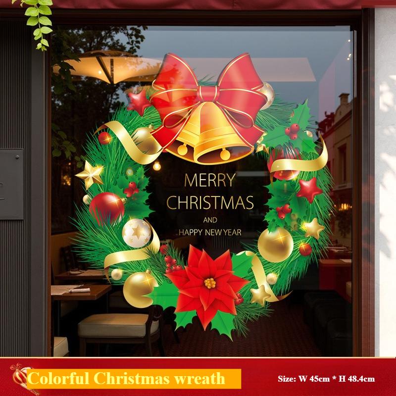 Festliche Weihnachts-Fensteraufkleber, Halbmatte Oberfläche, Für Zuhause, Supermarkt, Firma, Schulparty-Dekorationen, Weihnachtsdeko
