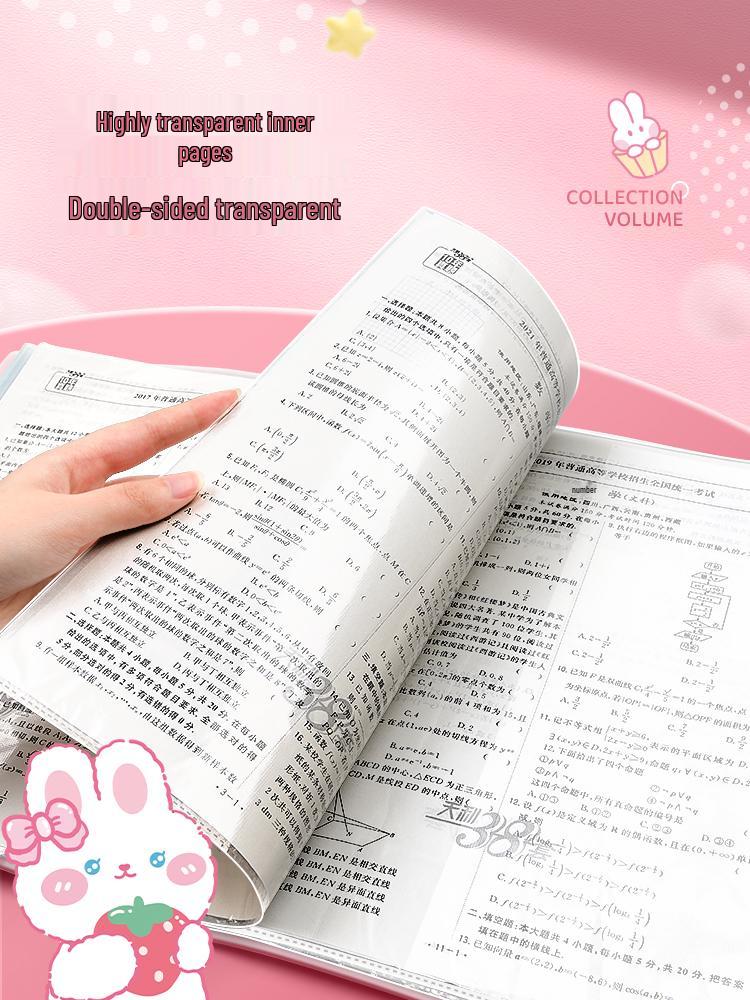 A4 Multi-Layer Transparent Document Folder with Loose-Leaf Inserts for Students