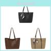 College Student Tote Bag Pu With Zipper Closure For Daily Use