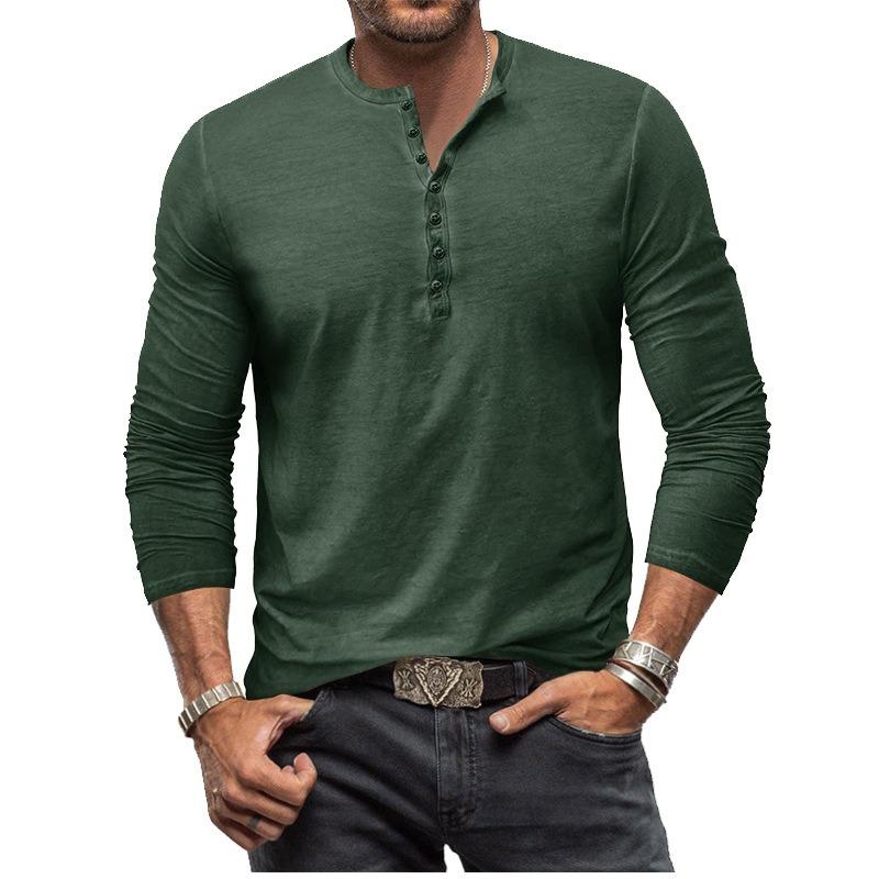 GMXIA Men's Fashion Long Sleeves Autumn/Winter Casual Blouses & Shirts
