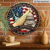 2D Flat, A Round Aluminum Anniversary Wall Decoration, Featuring Patriotic Art of The Statue of And The Capitol, Suitable for USA 250th Anniversary