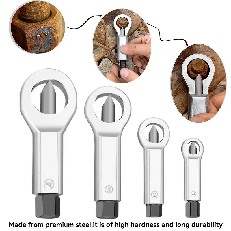 Professional Nut Breaker Tool Set 12-27mm Heavy Duty Wrench for Rusted Damaged Nut Removal