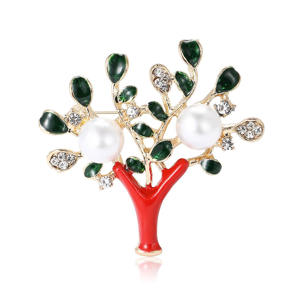 Creative Exquisite Alloy Enamel Branch Brooch Niche Design Women'S Suit Coat Corsage Jewelry Pin
