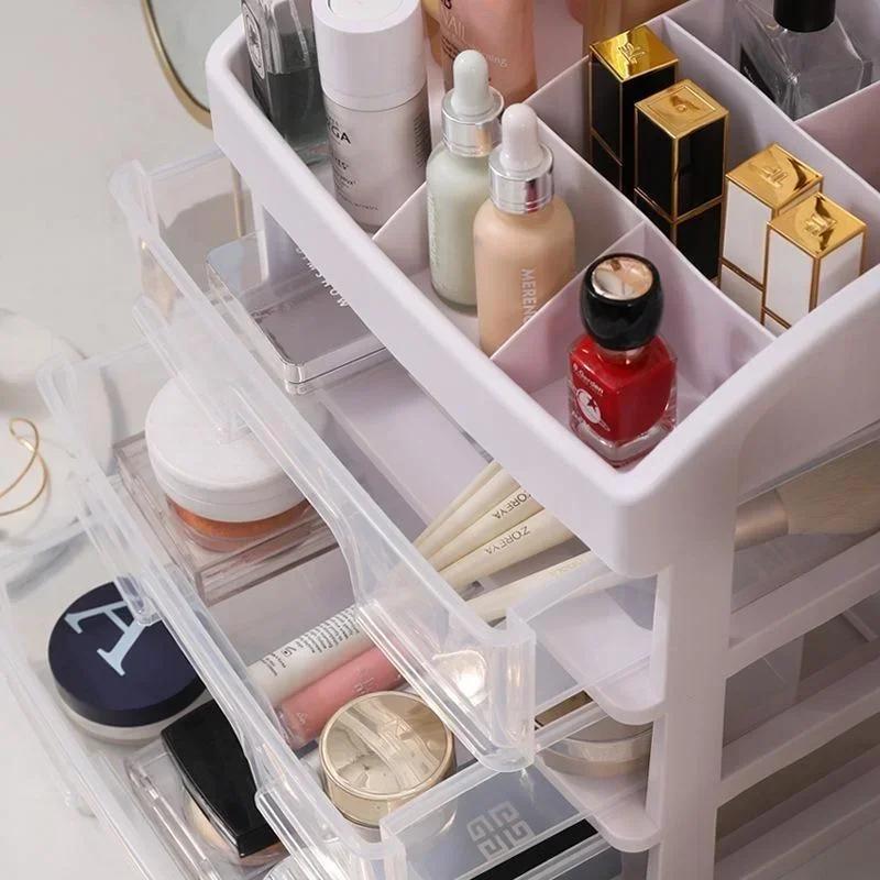 Multi-layer Cosmetic Storage Box Makeup Drawer OrganizerJewelry Nail Polish Make Up Container Desktop Sundries Storage Box