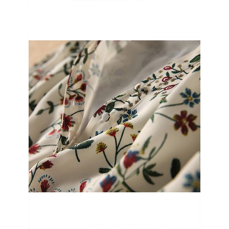 Luxurious Mulberry Silk Floral Dress - 2025 Summer Spring Mid-Length Women's Fashion