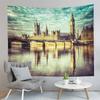 London Eye Tapestry Thames River Tapestry London Urban Scene Tapestry Wall Hanging Tapestries Art Home Living Room Bedroom Dorm