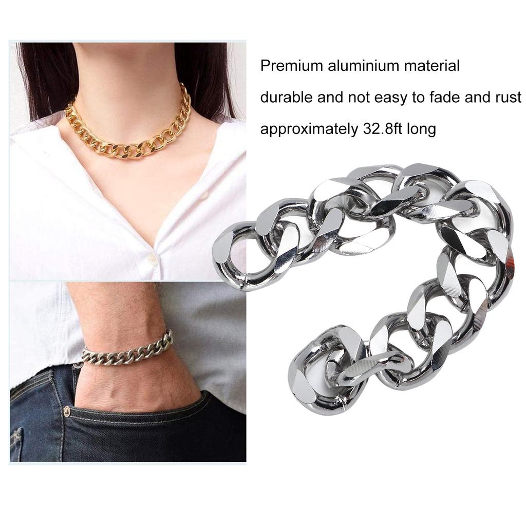 Aluminum Curb Chains 32.8 Feet Elegant Handcraft Metal Craft Chain for Advertising Board Handbag Jewelry
