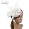 Faux Feather Fascinator Hat Net Yarn Hat Shape Bow Mesh Mini Beret Hat Headdress