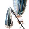 Curtain Finished Bohemian Stripe Printed Cotton and Linen Fabric Kitchen Curtain Semi-Blackout Feng Shui Curtain