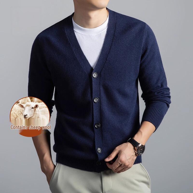 Pierre Cardin Men's V-Neck Knit Wool-Blend Cardigan