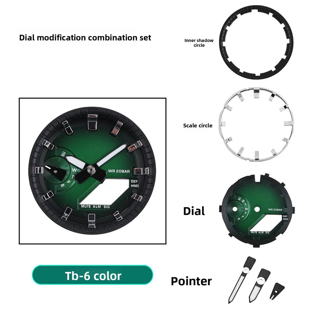 GA2100 watch Accessories Mod kit For Casio G-shock GA-2100 2110 Watch Scale Ring Metal dial Set | Steel case rubber strap Parts