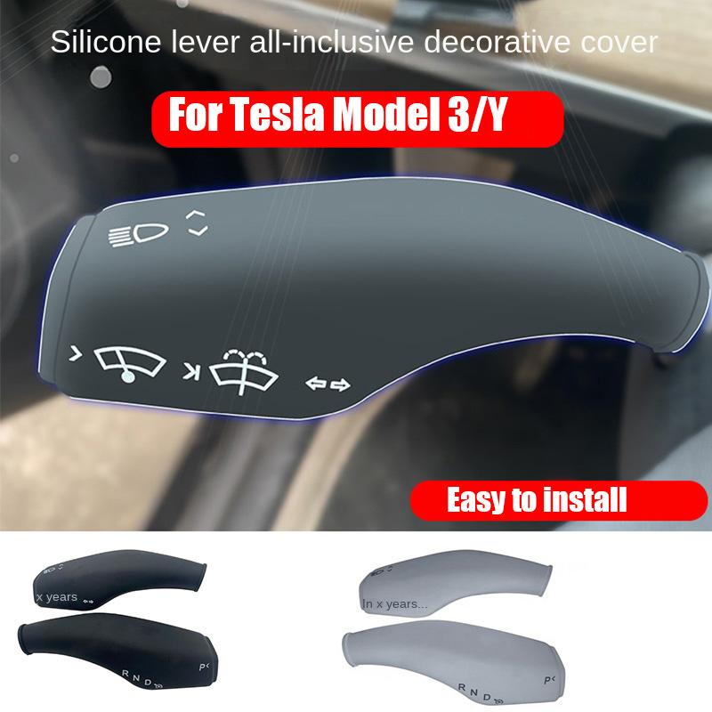 For Tesla Model 3 Model Y Interior Remodel Patch Model3Y 2021 2022 2023 Car Silicone Column Shift Protection Cover