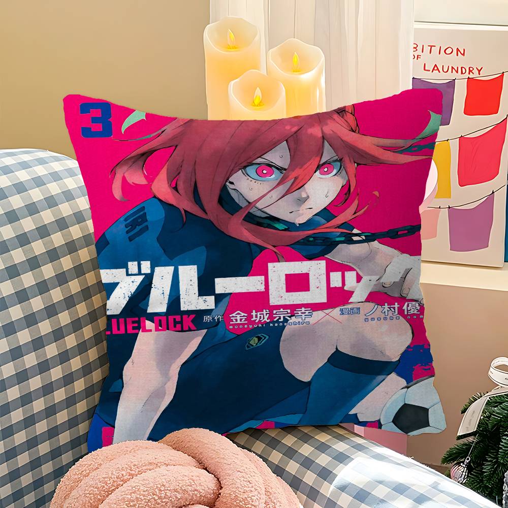 Anime BLUE LOCK Isagi Yoichi Pillow Anime Pillow Sofa Bed Head Pillow Cover Cushion Cover 45x45 Cm Fashion