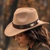 Beaded Cow Print Fedora Hat for Casual Wear Unisex