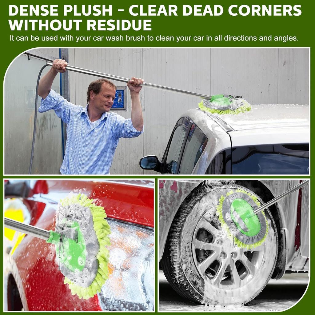 Tallew 5 Pcs Car Wash Mitt Kit, Car Clean Brush Not Included, Microfiber Mitt Clean Detail Cleaning Tools Truck Washing Chenille Scratch Free