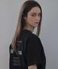LETTER FROM MOON Triple Butterfly Embroidery Oversized Short Sleeve T-Shirt (Black)