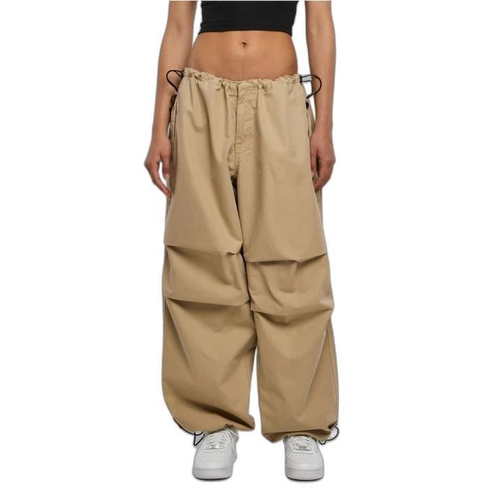 Pantalon parachute - Urban Classics - Wetsand - Beige - Femme - Coupe loose