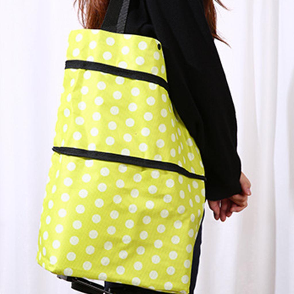 Faltbare Trolley-Taschen, Einkaufswagen-Einkaufstasche mit Rädern, 2-in-1-faltbarer Einkaufswagen für Zuhause, Supermarkt, langlebige Tasche