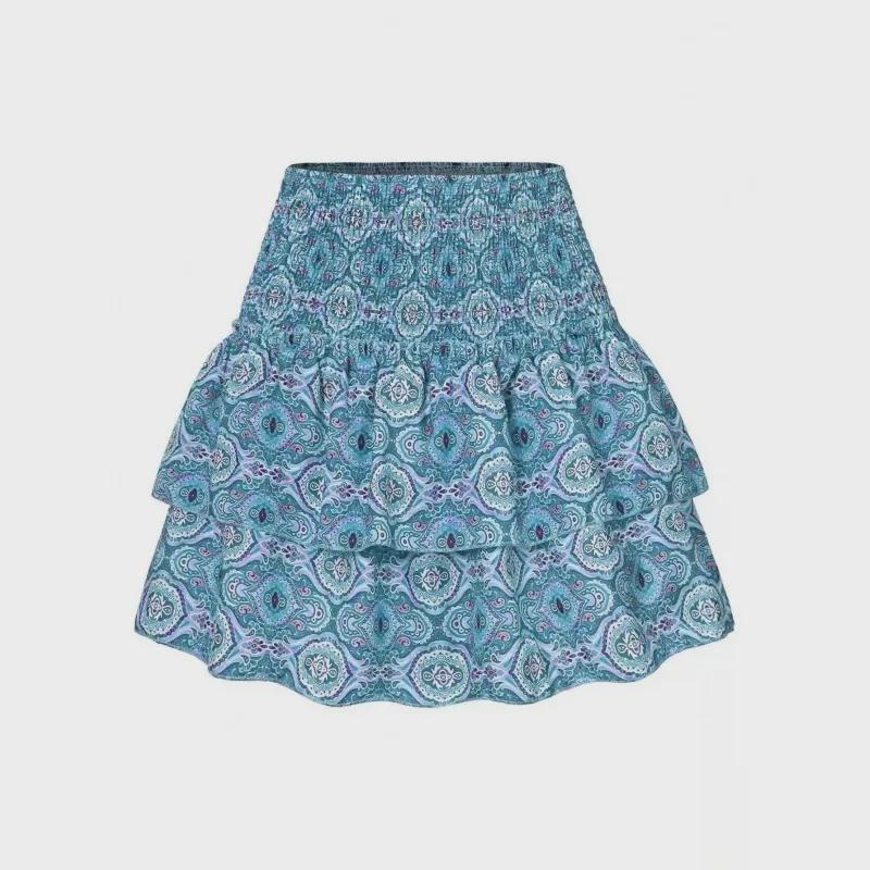 2023 Women's Pleated Ruffle Mini Skirt - Floral Print, 13 Colors Available