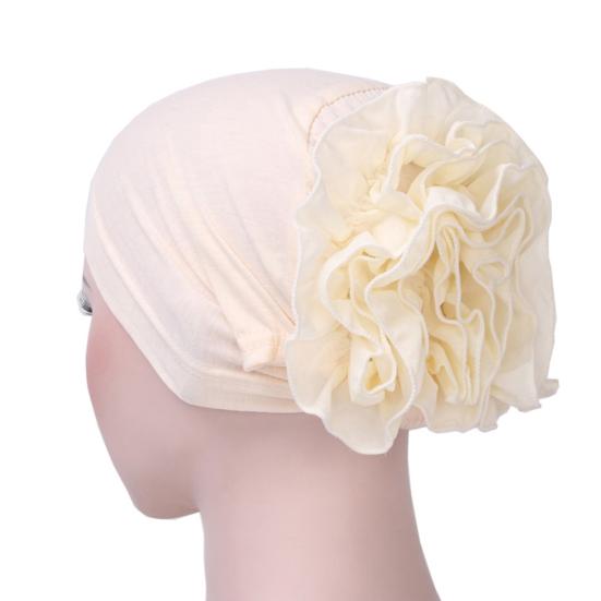 Women Lady Solid Color Head Scarf Flower Hat Cap Cotton Bandana Headwrap