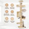 Floor To Ceiling Cat Tree, 6 Tier Adjustable Cat Tower with 7 Sisal Posts for Indoor Cats
