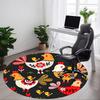 1pc Chickens Flowers Office Round Area Rug, Indoor Mat Suitable For Office, Under Office Chairs Bedroom Living Room Home Decor, Room Deco
