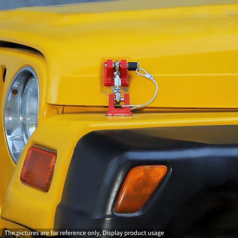 Engine Hood Latches Locking Hood Catch Kit With Metal Hood Locks Compatible With Jeep Wrangler TJ 1997-2006