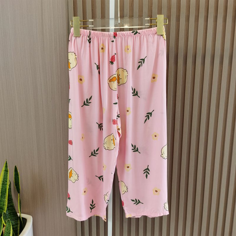 Summer Cotton Silk Pajamas Women's Suit Loose Thin Lace Up Homewear Plus Size Ladies Plus Size Artificial Cotton Short Sleeve Two-piece Set