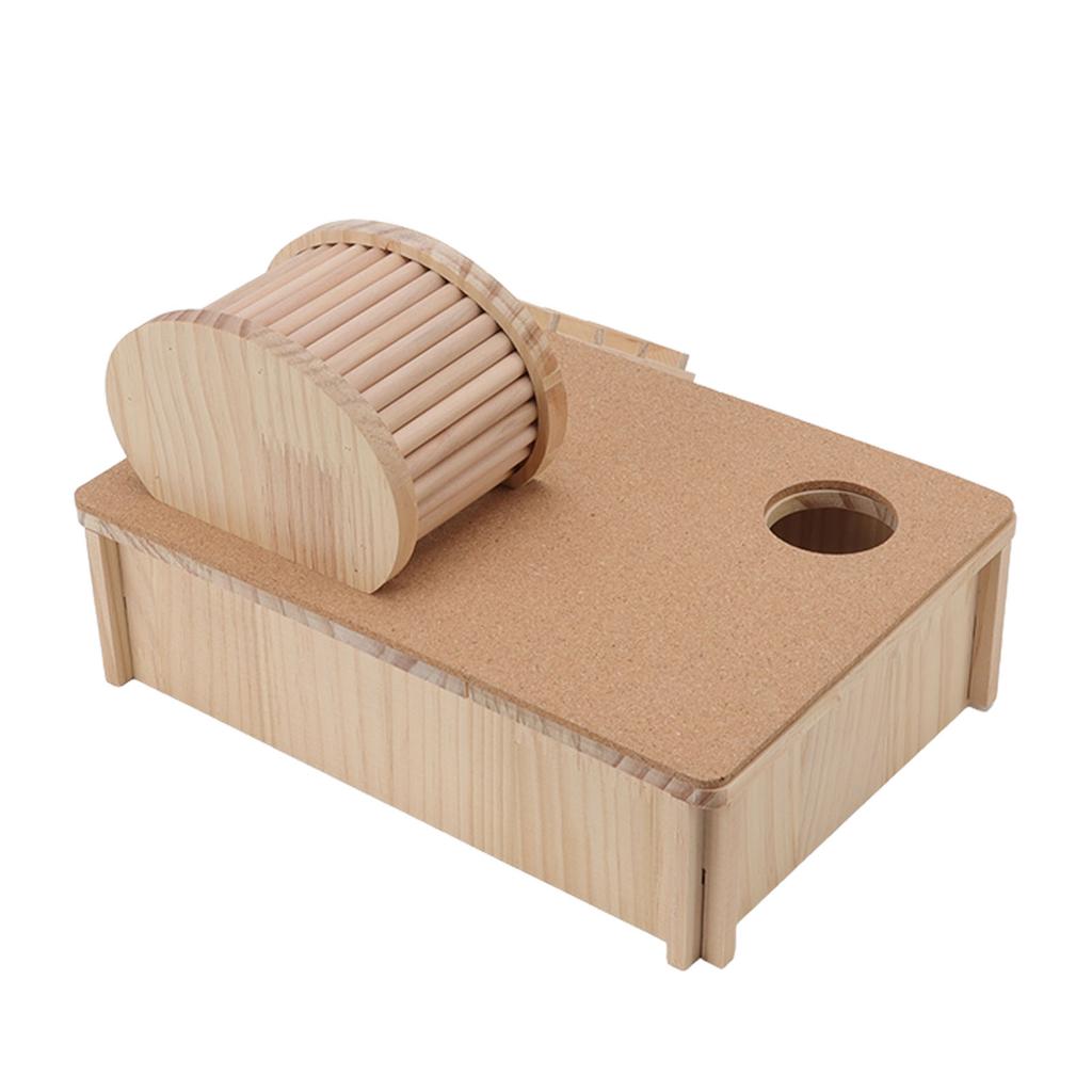 Wooden Hamster Ladder House Wear Resistant Hamster Platform with Hideout Climbing Ladder for Small Pets Chinchilla Rabbit