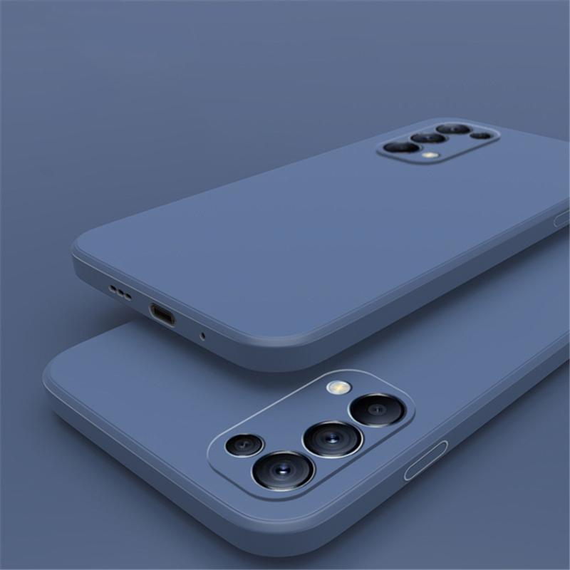 Custodia Morbida in Silicone Liquido Quadrata per Telefono per OPPO Realme C21Y C25Y C11 9 9i 8 7 6 Pro A74 A94 A93S 5G 4G Antiurto Protezione Completa Lente Copertura Posteriore
