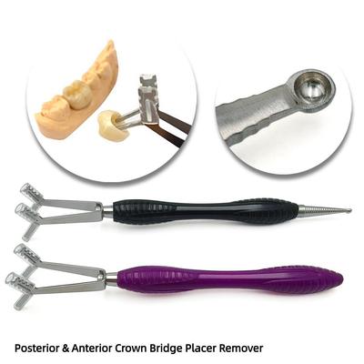 Fogkorona Tartó Fogászati Hátsó és Elülső Korona Híd Felhelyező Eltávolító Szilikon Nyél Fogászat Laboratóriumi Műszerek