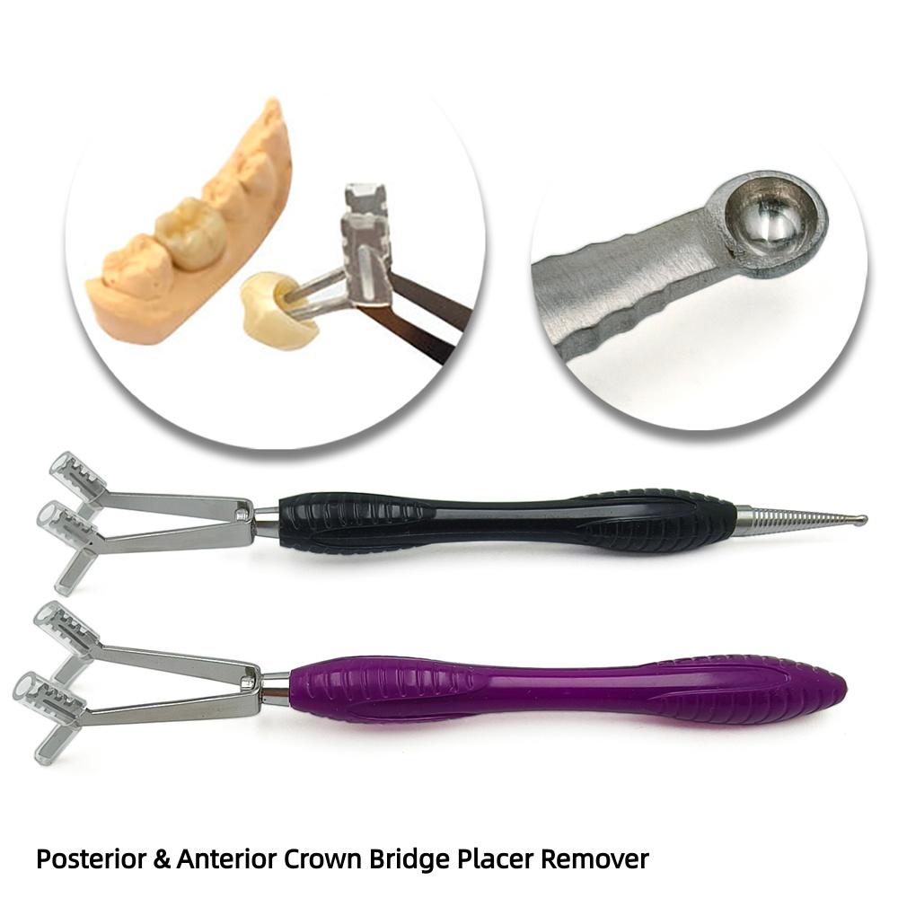 Dental Crown Holder Dental Posterior & Anterior Crown Bridge Placer Remover Silicone Handle Dentistry Lab Instruments