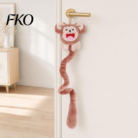 Scratch Proof Cat Toy Plush Animal Toy, Long Tail Chew with Crinkle Sound, Amusement Hanging Stuffed Fox Chick Monkey for Indoor Cats Solo