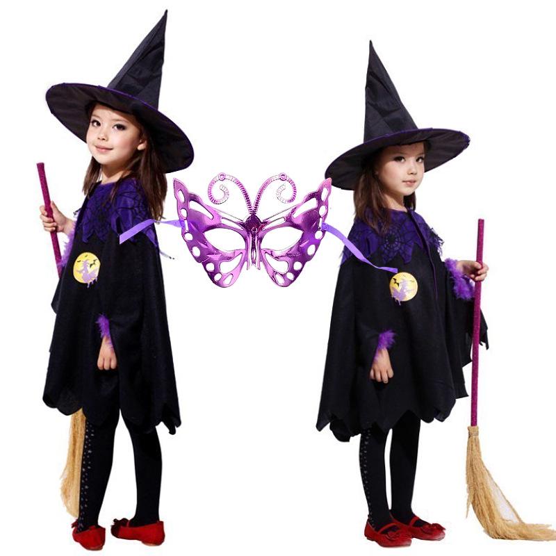 Halloween Witch & Vampire Costume Set for Girls: Cloak Cape Cosplay