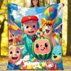 Cocomelon Theme Printed Blanket Perfect For Couch Bed Travel Outdoor Use Machine Washable Cozy Durable