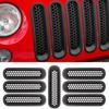 RT-TCZ Upgrade Version Clip-On Grille Front Mesh Grille Erts Compatible With Jeep Wrangler JK JKU 2007-2015 (Matte Black)