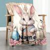 Easter Bunny Customize Text Blanket Cozy Customizable Blanket Ultra-Soft Perfect for Chair Office Chair Livingroom Seaside Ideal for All Seasons