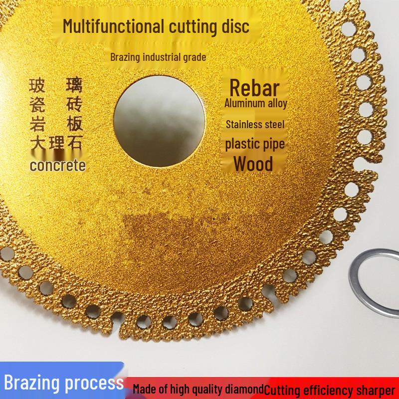 Multifunctional Cutting Disc for Glass, Tile, Stone, Cement, Marble, Cast Iron, Rebar, and Wood - Angle Grinder Blade