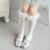 Delicate Lace Embellished High Knee Socks 3-13T Girls Fashion Stockings Cotton Hosiery for Parties Photography