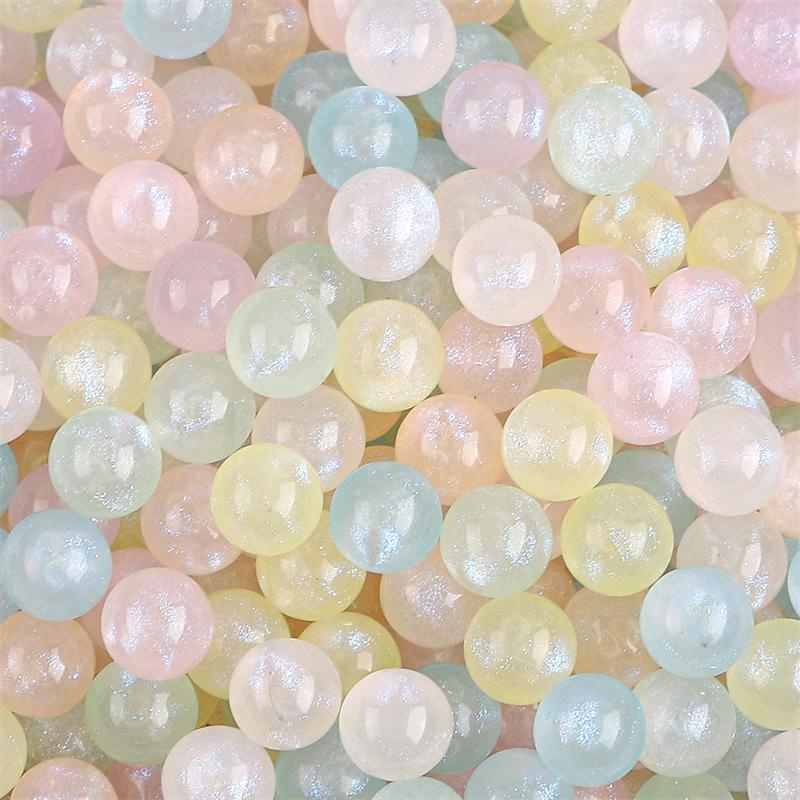 Acrylic Iridescent Mermaid Poreless Loose Beads Handmade DIY Phone case Decorative Material Jewelry Accessory Round Beads
