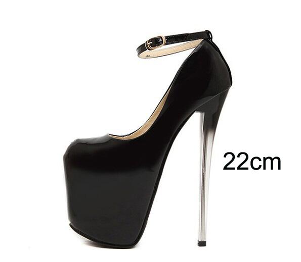 Custom New Summer Open Toe Catwalk Platform Pumps Patent Leather Big Size Ladies Shoes 19 cm High Heels Women Shoes WSH2601