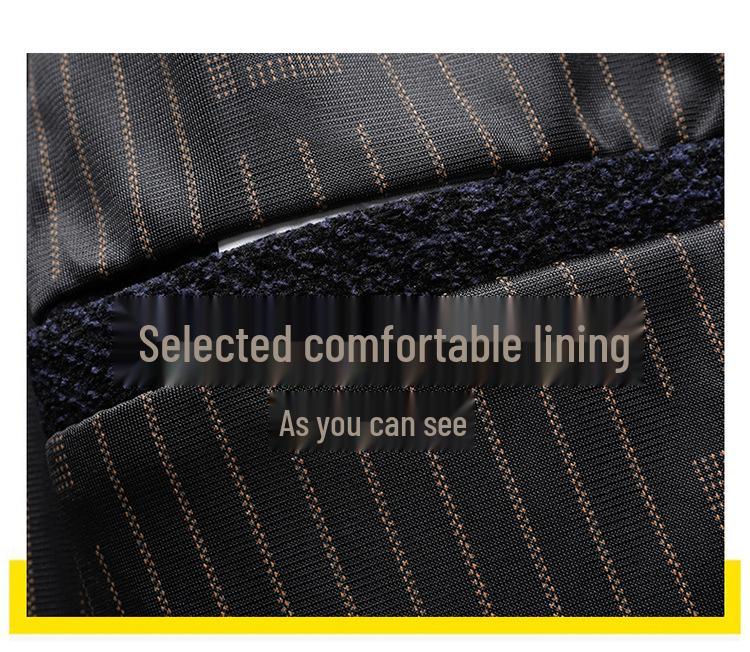 Men's Spring & Autumn Casual Chenille Stand Collar Jacket for Middle-Aged