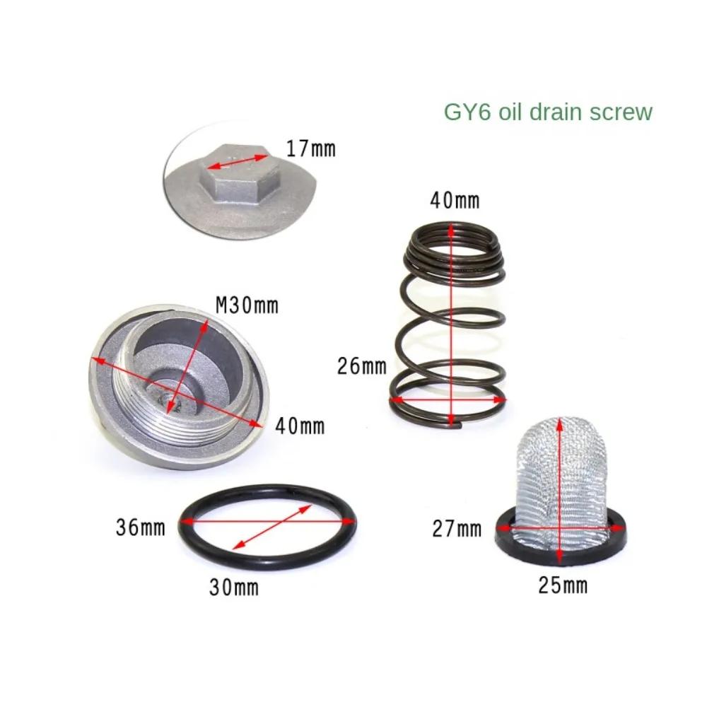 GY6 Scooter Oil Drain Plug Set 50cc To 150cc 125/150 Plug Oil Filter Oil Drain Screw Cap for Baotian /Benzhou Auto Accessories