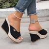 Women'S Summer Wedge Sandals - & Braided Platform Shoes with Adjustable Buckle Strap, Open-Toe Design, Comfortable Fabric Upper & Rubber Sole