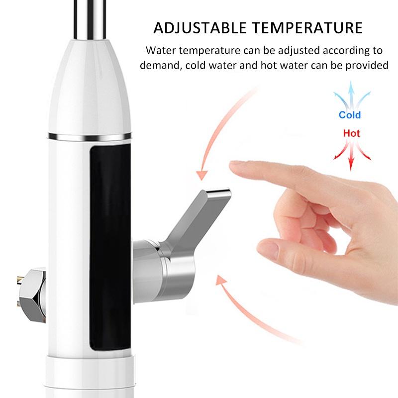 220V 3000W Temperature Display Kitchen Instant Heating Tap Water Heater Instant Tankless Electric Hot Water Heater Faucet