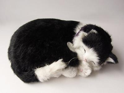 Ninian i Kino Idealny Zwierzak Czarno-Biały Pluszowy Kot Idealny Uroczy Pluszowy Kot (Mały) Zabawka, Realistyczny, Jak żywy, Zwierzę, Kojący, Ruchomy,