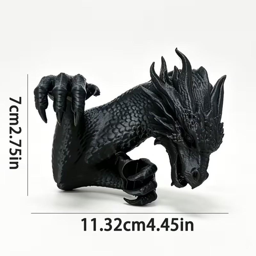 Simulated Scales Dragon Gamer Desk Statue 3D Printed Screen Side Dragon Figurine Study Room
