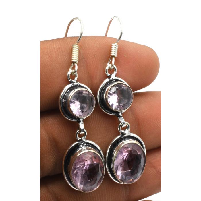 Amethyst Gemstone Ethnic Handmade Drop Dengle Earring Jewelry ER 118