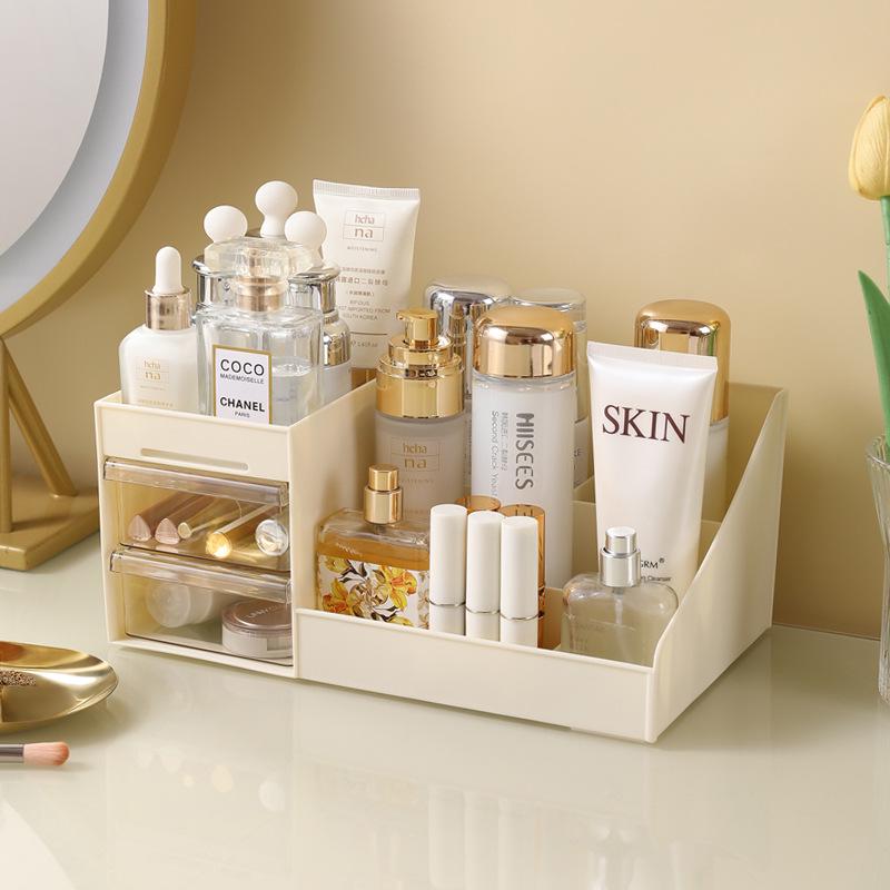 Ouxin Drawer-Style Makeup and Skincare Organizer Box