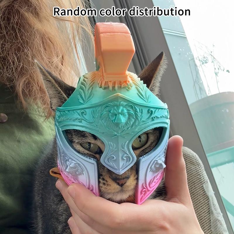 Divertido Casco de Gato Estilo Guerrero Romano Accesorios para la Cabeza de Mascotas Suministro para Mascotas Cosplay de Mascotas Accesorios para Fotos Ligero Duradero Impresión 3D Casco Seguro para Mascotas